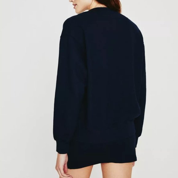 AG Adriano Goldschmied Weddington Vee Sweatshirt Navy Blue (Small) - Picture 4 of 11